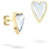 LIEBESKIND BERLIN donna gioielli con Herz - Funkelnde orecchini con Glasherz in acciaio inossidabile - zeitlos, modern e alltagstauglich - idea regalo - Gold