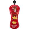 Chatonshen Copritesta per Mazze da Golf, Copertura Protettiva per Mazze in Legno con Morbida Fodera in Peluche E Drago Cinese, Realizzata in PU, Accessorio per L, Rosso Dr 36x17 cm
