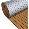 HZshark Tappetino per ponte marino, 238,8 x 40,9 cm, marrone teak con cuciture nere, impermeabile, antiscivolo, in schiuma EVA, con adesivo 3M, per barca, piattaforma di nuoto, pontone, pontone, kayak