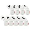 Wswqop 10 Pezzi Copritesta per da, P, S, a, X Copritesta per Mazza da Golf con Numero Ricamato, Bianco, 19 cm x 6 cm x 3 cm