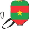 CNTDBU Custodia in neoprene con bandiera del Burkina Faso per pickleball, con tasca in rete, moschettone per borsa da palestra