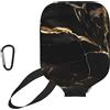CNTDBU Custodia per pagaia in neoprene con tasca a rete, moschettone per borsa da palestra, colore: nero e oro