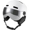 Xiuganpo Casco da Sci con Occhiali, Calotta in ABS Fodera in EPS Casco da Snowboard 12 Prese D'Aria, Imbottitura Interna Staccabile, Copri Orecchie, per (Circonferenza della testa M 55 58 cm)