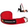 Adrenaline Cinghia Yoga e Pilates, Rosso, Cotone, 183 cm, con Fibbie ad Anello in Acciaio, per Stretching e Mobilità