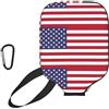CNTDBU Custodia per pagaia da pickleball con bandiera americana, in neoprene, con tasca in rete, moschettone per borsa da palestra