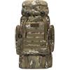 Neptuiby Zaino da trekking impermeabile, zaino da campeggio di capacità, mimetico con tessuto antistrappo per esterni, 56-75 l.