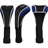 Wswqop Set di 3 Copricapo per Mazze da Golf, Accessori da Golf di per Mazze a Collo Lungo, Blu