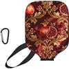 CNTDBU Custodia in neoprene per pagaia con melograni e fiori, con tasca in rete, moschettone per borsa da palestra
