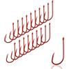 AMZfishing® 20 ami a vermi rossi affilati al laser in 10 misure | Amo da anguilla | Ami da pesca a verme | Amo appuntito | Amo per vermi (20, f: 2)