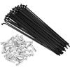 MEYTXOA Raggi per Bicicletta 36 Raggi for Bicicletta, for Ruote Bici 14G 125 mm 135 138 171 177 185 202 205 209 in Acciaio al Carbonio Nero(36pcs-253.0mm)