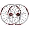 ZXGSXIOU Set di ruote per bicicletta da 20 pollici 406 BMX MTB, cerchio per bici pieghevole, freno a disco, mozzo a sgancio rapido, 20 fori per cassetta a 7, 8 o 9 velocità, 1580 g (Colore: bianco e rosso, mi