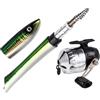 Generic Canna da pesca telescopica con mulinello da spinning | con canna da pesca telescopica portatile a forma di pesce, penna pieghevole, con mulinello, comoda maniglia per viaggi in acqua salata