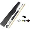 harayaa Biliardo Mazza Snooker Stecca da Pool con Accessori Custodia Guanto Gesso in Legno Acciaio Inox Durevole Pratica Adatta per Snooker Casa, Punta Nera mm