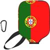 CNTDBU Custodia per pagaia con bandiera portoghese in neoprene con tasca a rete, moschettone per borsa da palestra
