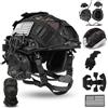 LZAQHMT 4 In 1 Aggiornato Casco Tattico Da Softair - Regolabile Sistema Di Regolazione Rapida Con Cuffie, Copricasco E Borsa for Contrappeso for Cosplay, Equipaggiamento E Paintball(RG)