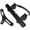 Lapiglo Pa66+gf Kit di fibbie per borse laterali in colore nero con 8 fessure di regolazione per una sicura staffa di montaggio laterale di ricambio componenti superiori e inferiori 266 mm di lunghezza