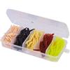 VBESTLIFE T0043 150PCS 4cm Silicone Multicolor Esche morbide da pesca Bionic Soft Esche realistiche per lombrichi Set di accessori per pesci(Cinque colori misti)