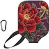 CNTDBU Custodia per pagaia in neoprene con tasca a rete, moschettone per borsa da palestra, motivo floreale, colore: viola scuro