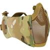 Xoeryoy Maschera in rete da softair - Maschera in rete a mezza faccia pieghevole con protezione per le orecchie, maschere da softair regolabili per caccia, tiro a paintball, nera; 1