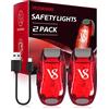 VICKSONGS 2pcs Luce Running Ricaricabile USB - LED Bicicletta, Stroboscopica, Sicurezza da Corsa, Accessori Bici