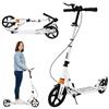 YEITBY Monopattino stabile in alluminio, regolabile in altezza, pieghevole, con freni a disco, doppio assorbimento degli urti, per adulti e bambini, fino a 100 kg