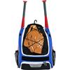 Generic Zaino da baseball, in poliestere, 34 x 22 x 45 cm, impermeabile, borsa per mazze da baseball con casco, guanti, scomparto per scarpe e attrezzi per allenamento e giochi, Blu, Refer to description