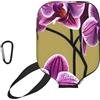 CNTDBU Custodia per pagaia in neoprene con tasca a rete, moschettone per borsa da palestra con motivo orchidee