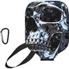 CNTDBU Custodia per pagaia in neoprene con teschio cromato, con tasca in rete, moschettone per borsa da palestra