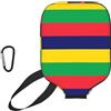 CNTDBU Custodia in neoprene con bandiera delle Mauritius, con tasca in rete, moschettone per borsa da palestra