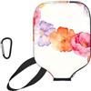 CNTDBU Custodia per pagaia in neoprene con tasca a rete, moschettone per borsa da palestra con fiori ad acquerello, per pickleball