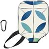 CNTDBU Custodia per pagaia da pickleball con motivo geometrico a foglie, in neoprene, con tasca in rete, moschettone per borsa da palestra