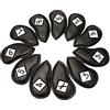 Wswqop 11 Pezzi Copri da Golf Proteggi Mazza Copritesta Impermeabile PU Pelle Adatto Ad Accessori Regalo Golfisti