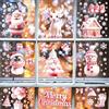 Sinekong Vetrofanie Natalizie, Adesivi Natalizi per Finestre, Babbo Natale Sticker, Fiocchi di Neve Dcorativi PVC Vetrofanie Natale Finestre per Negozi Vetrina Soggiorno adesivi per Finestre Natalizie