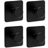 Ambrosya - Portasciugamani Autoadesivo in Acciaio Inossidabile in Nero - Gancio Bagno Staffa Asciugamano Adesivo (Acciaio Inossidabile (Nero), 4 x 1)