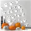 Sinekong 63 Pezzi Halloween Fantasmi Adesivi, 3D Halloween Decorazioni Fantasma Sticker Murali Spettrali Finestra Parete Sticker per Casa DIY Party Accessori per Bambini Feste e Festival Fantasma Bianco
