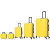CELIMS - Set Valigie 5 Pezzi - Valigia Grande 23 kg + Valigia Media + Valigie Bagaglio a Mano + 2x Beauty Case da Viaggio | Giallo