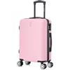 CELIMS - Valigia da Cabina Viaggio Approvata da 100+ Compagnie Aeree | Leggera e Rigida | Valigia Cabina 55 x 35 x 22 cm | Bagaglio a Mano | Valigia da Viaggio ABS con 4 Ruote | Rosa Pallido