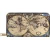 GaxfjRu Portafoglio da donna in pelle con mappamondo antica mappa, organizer di grande capacità con porta assegni, portafoglio bifold da donna, bianco, Taglia unica, classico