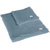 somma Set 1+1 Nido d'Ape Memoria Asciugamano e ospite Linea Cotone BIO Indaco