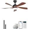 Sofucor 114cm Smart Ventilatore da Soffitto con Luce, Alexa/App, Telecomando, WiFi, Timer, 6 Velocità, 3 Regolazioni di Colore, DC, Dimmerabile, Silenzioso Ventilatore da Soffitto per Soggiorno