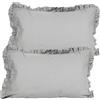 SalGiu Federe Cuscino Letto Con Volant (2 pezzi) 100% Cotone Con Bottoni Tinta Unita Eleganti 50x80 (Grigio Perla)