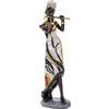 Vimtrysd Scultura africana da 30,5 cm, decorazione per la casa, statue di musicista per soggiorno, ornamento per mensola da donna