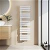 EMKE Scaldasalviette termoarredo, con Attacco Laterale, 1320x400 mm, Radiatore da Bagno, Scaldasalviette per Asciugamani ad Acqua Calda,Porta Asciugamani, Scaldasalviette, Colore Bianco, 570 Watt