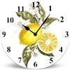 Horienteeon Orologio da parete in legno con fiori bianchi limone, 25 cm, silenzioso, senza ticchettio, funzionamento a batteria, orologio da parete decorativo per camera da letto, bagno, cucina,