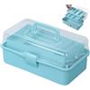 Kongming 32 cm valigetta fai da te per bambini, 3 ripiani multiuso con coperchio, scatola per piccoli oggetti, organizer, scatola da cucito, valigetta medica, cassetta degli attrezzi, valigetta da