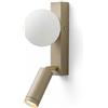 Area illumina Applique da Parete con Faretto LED Integrato 3000K, Sfera G9, Ferro e Alluminio, 10x17x20 cm, Stile Moderno, Antracite o Sabbia (Sabbia)
