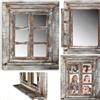 Melko Specchio da parete con persiane, 64 x 54 cm, finestra a specchio shabby chic, con mensola, ante della finestra, utilizzabile come cornice fotografica, 13 x 13 cm