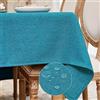 WAITER TREE Tovaglia rettangolare Blu Lago Effetto Lino Impermeabile 145 x 215 cm | Tovaglia antimacchia rettangolare lavabile per Natale stampata adatta per cucina sala da pranzo feste Natale e Capodanno