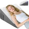 Strixorn Cuscino a Cuneo per Letto, Cuscino Antireflusso, Cuscino Triangolare Memory Foam, Cuneo Ergonomico per Letto per Apnea Notturna da Reflusso, Cuscino da Lettura per la Schiena, 55 x 55 x 25 cm