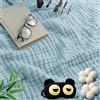 rialgirw Coperta in Mussola, Plaid Estivo Leggero in Mussola, 100% Cotone Naturale, Morbida e Traspirante — Perfetta per Letto o Divano (Light Blue,130x150cm)